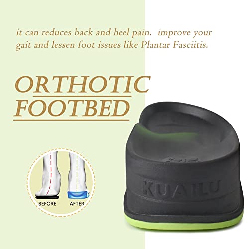 Kuailu Womens Comfy Walking Platform Plantar Fasciitis Arch Support Ladies Athletic Orthopedic Cushion Chunky Thick Foam Flatform Back Strap Sandles Summer Open Toe Beach Pool Slingback Green Size 5 #TOP1