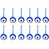 Erbulus Turkish Glass Blue Evil Eye Beads - 12 pcs 1.6' (4.2cm) Bulk Pack - Evil Eye Ornament Protection Charm - Turkish Nazar Boncuk Talisman - Home Decor Amulet - Wedding Favor in a Box