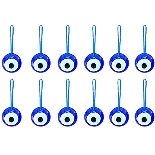 Erbulus Turkish Glass Blue Evil Eye Beads - 12 pcs