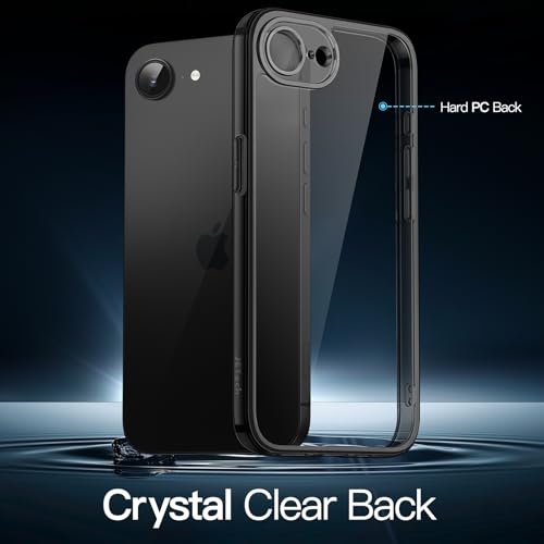Image of JETech Cover Case for iPhone 17e (2026) / iPhone 16e, Non-Yellowing Shockproof Phone Bumper Cover, Anti-Scratch Clear Back, 6.1-Inch Display (Black)