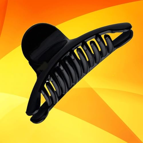 Image of ACCESSHER Black Acrylic Material Medium Size Butterfly Clips /Claw Clips /Hair Clutchers Clips with Tight Grip for Women and Girls (Pack of 6)