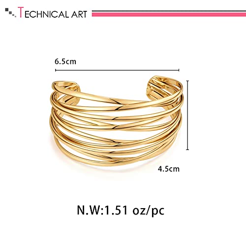 Lilie&White Gold Cuff Bangle Bracelet For Women Gold Line Web Cuff Bracelet Chunky Gold Cuffs Cute Bangle Bracelet #TOP5