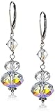 Sterling Silver and Swarovski Elements Drop Earrings