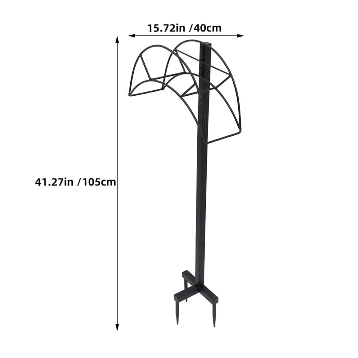 Freistehender Gartenschlauchhalter aus Eisen, Schwarz, Tragbar