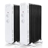 AIGOSTAR radiatore ad olio elettrico, 11 Elementi, 2300 W. Termostato Regolabile, 3 Impostazioni di Calore, Risparmio Energetico, Protezione da Surriscaldamento e Antiribaltamento, 20mq*2