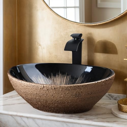 Sinku Mccut Ceramic Bathroom Vessel Sink Oval Bathroom Sink Above
