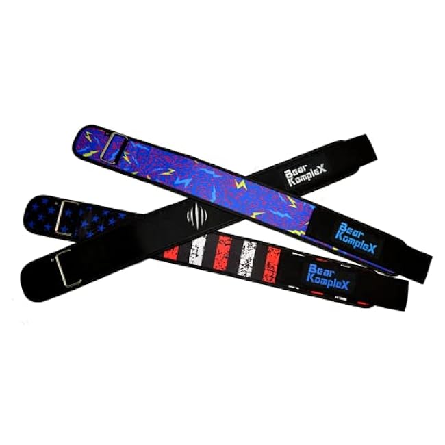 Bear KompleX 4 Straight Weightlifting Belt for at-Home Powerlifting, Squats, Weight Training and More. Low Profile with Super Firm Back for Maximum Stability & Exceptional Comfort