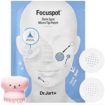 DR. JART+ Focuspot Micro Tip Patches - 6 Patches Total for Dark Spots - W/Hyaluronic Acid 65% and Vitamin C! W/Bonus Cute Face Scrub