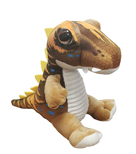 dino Peluche de Dinosaurio T-Rex Tiranosaurus - Calidad Super Soft (20cm, Marrón/Amarillo)