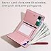 Denovin Wallet Women, Cute Pink Ladies Wallet, Love Heart Trifold Wallets Woman Business Credit Card Holder with Zipper Purse for ID Cards Cash Coin Key (Pink)