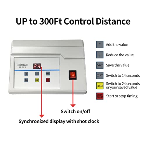 Yz 2 Pack Custom Time 14/24 Second Shot Clock Basketball Court, Portable Shot Clock Timer For Basketball Goal, Console Control Shot Clock Basketball Horns With Buzzer (24S) #TOP3