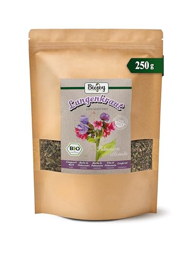 Biojoy Tisane de Pulmonaire BIO (250 g), Pulmonaire séchée et coupée (Pulmonaria officinalis)