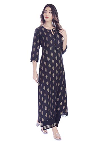 Image of Best Amazon Women's Kurti-Plazzo Comfortable Princess Cut Stitched Long Rayon Kurta-Palaazo - Designer Stylish and Readymade,Casual Dress for Women 3 /4 Sleeve