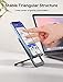JSAUX Cell Phone Stand, Foldable Aluminum Adjustable Phone Holder for Desk Portable Travel Essentials Office Accessories for iPhone 17 16 15 14 13 Pro Max Samsung S25 S24 S23 Ultra Kindle-Black