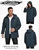 Lonya Men's Winter Parka Jackets Fleece Lined Winter Cotton Military Cargo Coats Full Zip Thick Multi Pocket Warm Windbreaker Outdoor Hiking with Removable Hood, Navy Blue, L #3