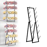 MBBTAG スノーボードラック スキーラック スキー板ラック 強力な耐荷重能力 ヨガマット ストレージラック スノーボード収納ラック フロアディスプレイスタンド 複数のボードを収納可能 スキー収納ラック 金属製スノーボード収納ラック 自宅/ガレージ/クラブ/スケートショップに最適(ブラック,30x25x123cm)