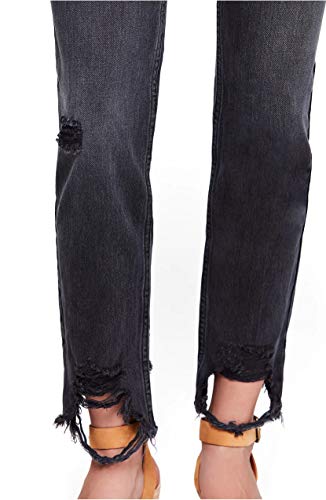 Free People Women's Chewed Up Mid-Rise Straight Jeans4