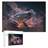 para Adultos 300 PCS Rompecabezas Cosmic Frog in Mystic Light Rompecabezas para Adultos Juego De Ingenio Regalos para Mujeres Diversión En Casa Actividades, 300 PCS