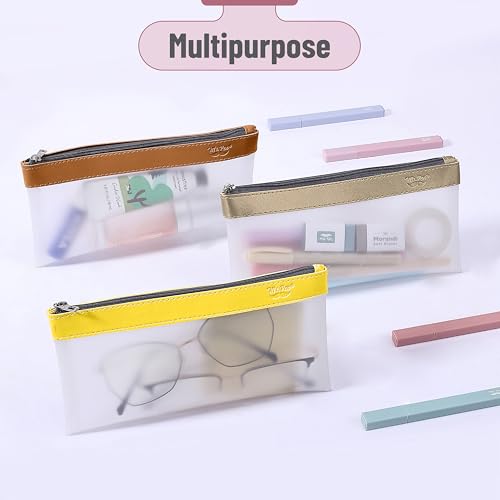 Mr. Pen - bolsa de lápis transparente, pacote com 3, estojo de lápis transparente, bolsas de lápis,