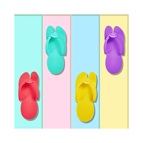 NOVAL Disposable Slippers Flip Flops For Pedicure Spa Foot Bath Nail Salon, 12 Pairs Per Pack?random?