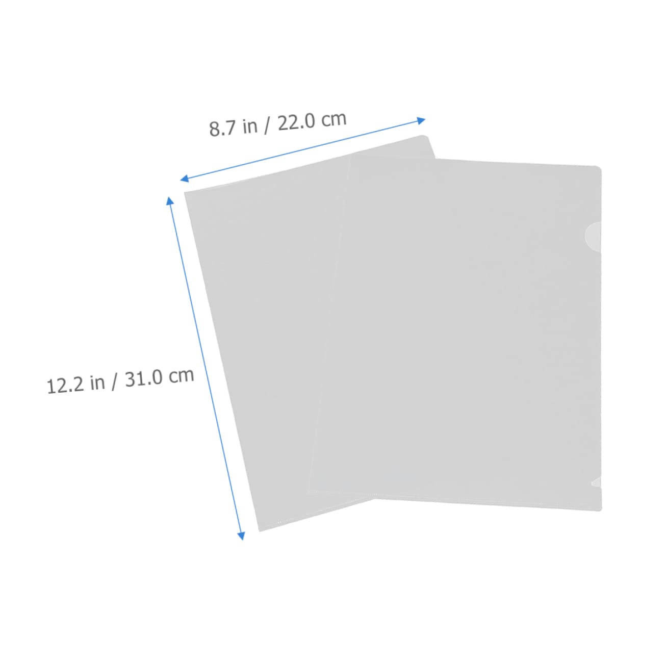 Lot de 50 Pochettes Plastiques Transparentes A4 L-type, Chemises de Classement Légères et Fines, Protection Documents pour Bureau et École