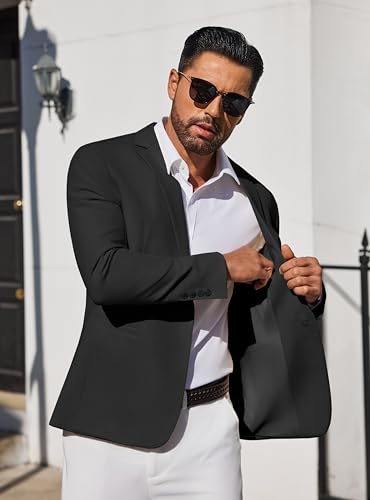 COOFANDY Men's Casual Blazer Lightweight Sport Coat One Button Suit Jacket4