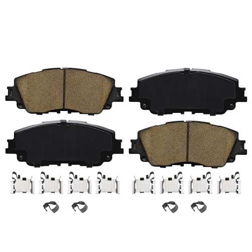 Image of Detroit Axle - Front Brake Pads for Toyota Avalon Camry RAV4 Venza C-HR Corolla Cross Lexus ES250 ES300h ES350 UX200 UX250h UX300h, Ceramic Brake Pads w /Hardware Replacement