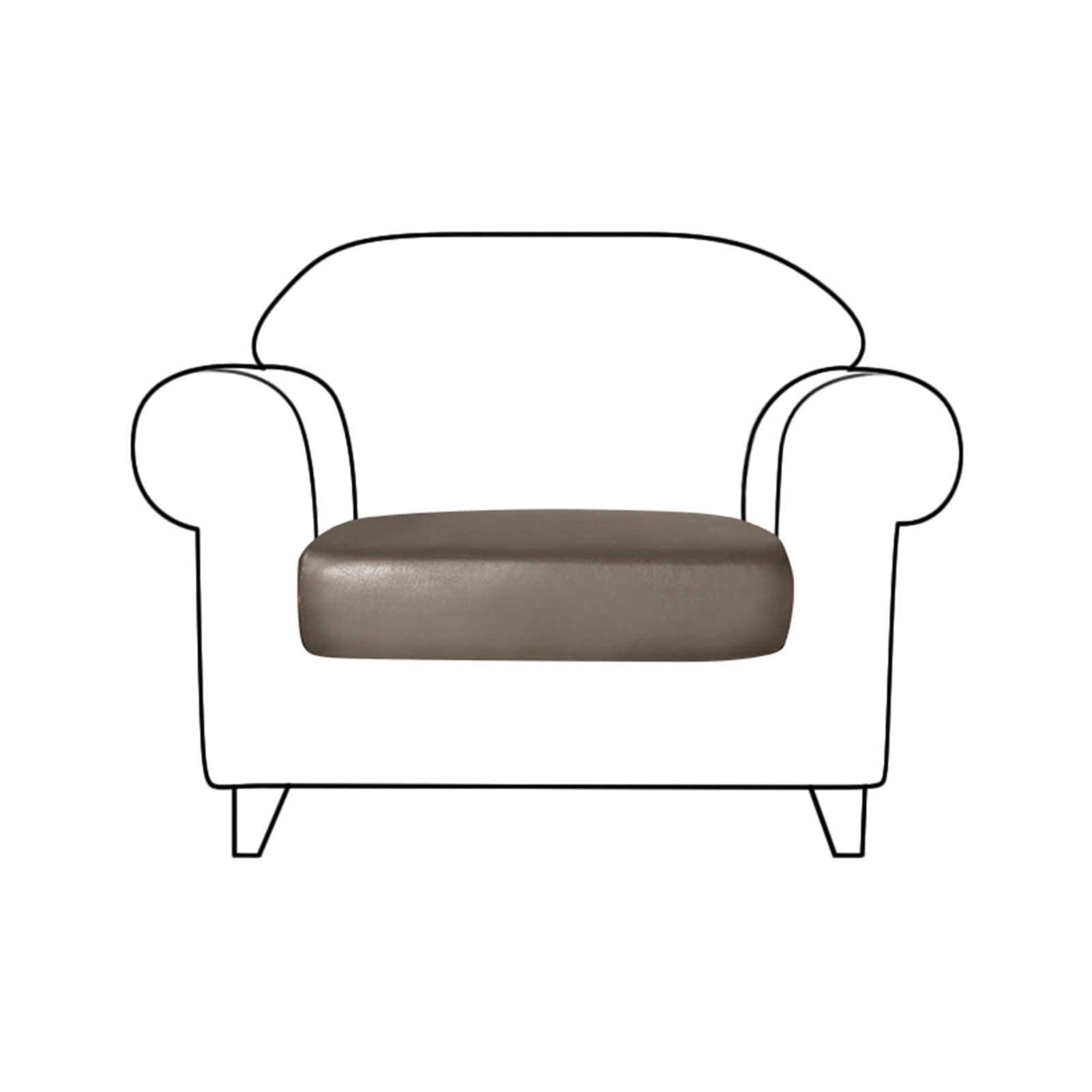 Housse de coussin de canapé imperméable en simili cuir taupe