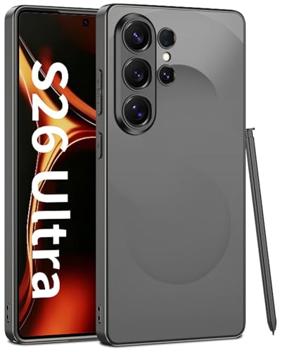 Kapa Signature 'S' Design Back Cover for Samsung Galaxy S26 Ultra |Ultra Slim Soft Sides Shockproof Frosted Back Case (Grey)