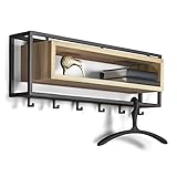Hochwertiger Stahl und Eiche SCHOOL 80 Garderobe - Schwarz