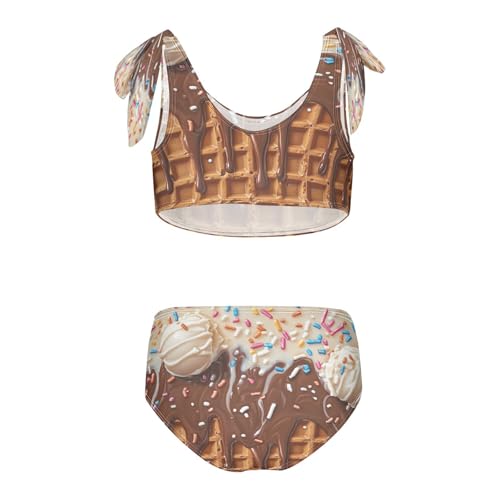 Colorful Sprinkles Chocolate Ice Cream Girls Tankini Swimsuit Kids Bikini Sets 2 Pcs Bathing Suit 3T2