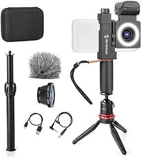 Movo SmartCine Smartphone Video Kit Tripod Bundle - All-in-One Grip Rig, Tripod, Microphone