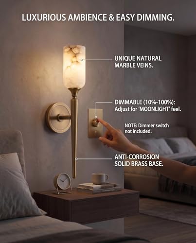Image of Luxury Natural Spanish Alabaster Wall Sconce 22in