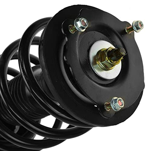Image of TRQ Front Driver and Passenger Side Strut and Spring Assembly Set Loaded Pre-Assembled Coil Spring Spring Seat Spring Isolator Compatible with 97-02 Lincoln Continental without Air Suspension
