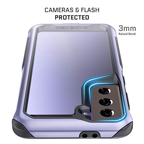 Ghostek Atomic Slim Galaxy S21 5G Case With Protective Aluminum Metal Bumper And Clear Back Design Heavy Duty Shock-Absorbent Protection Designed For 2021 Samsung Galaxy S21 (6.2Inch) (Phantom Violet) #TOP4