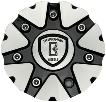 Borghini B20 Black and Machined Wheel Center Cap CSB20-2A