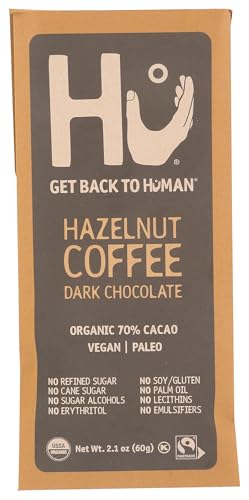 Hu Kitchen, Bar Chocolate Dark Hazelnut Coffee Organic, 2.1 Ounce