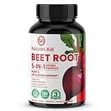 Natures Aid Beet Root Capsules - Super Beets Supplements from Fresh Beetroot Extract for Nitric Oxide, Blood Pressure & Heart Health Support- 180 Capsules