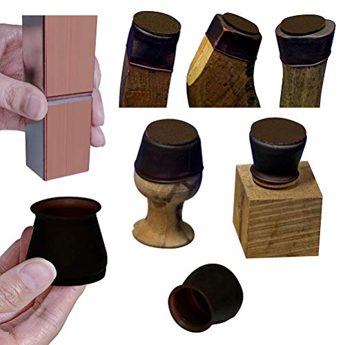 3/4" Small Chair Leg Covers, Felt Bottom Silicone Furniture Foot Protector Pads, 16 Pcs Free Moving Table Leg Caps, Stool Leg Protectors Caps to Prevent Floor Scratches and Reduce Noise, Black.