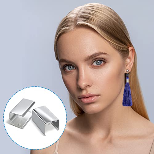 Hinzic 300Pcs 6X10Mm Fold Over End Caps Fasteners Clamps For Ribbon Tassel, Adjustable Metal Crimp Covers Opening Terminators Clips For Jewelry Finding Making Bracelets Paracords Cords #TOP5