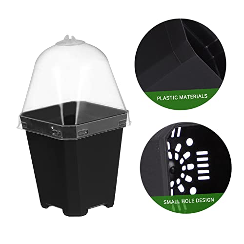 Garneck 10 Stück Anzuchttöpfe Mit Untersetzer Und Kuppel – Durchsichtige Kunststoff Pflanztöpfe Für Die Gartenarbeit Und Pflanzenanzucht - Ideal Für Den Kindergarten Und Hobbygärtner