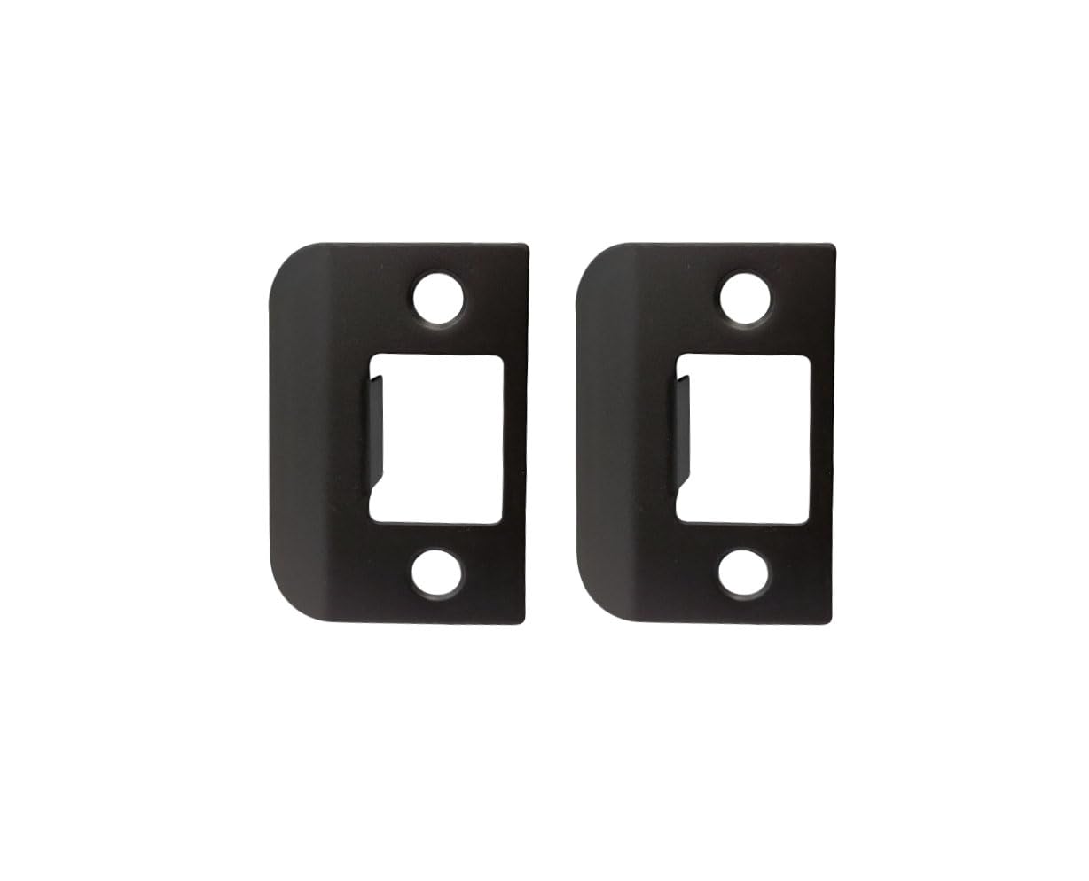 QCAA Solid Brass Extended Lip Strike, 1-1/2"X2-1/4", Oil-Rubbed Bronze, 2 Pack, Made in Taiwan