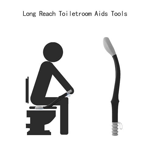 Saycker Toilet Aids Tools,Long Reach Comfort Wipe,Extends Your Reach Over 16" Grips Toilet Paper Or Pre-Moistened Wipes(Grey) #TOP5