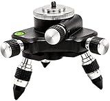 Atralife Laser Level Adapter, Micro-adjust Metal 360-Degree Rotating Tripod Connector 1/4’’ Threaded Mount and Horizontal Bubble Fine Metal Turning Pivoting Base for most Laser Level Devices