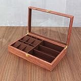 KOSLOK Unbekannt Uhr Schmuck Aufbewahrungsbox, 8-Bit-Uhr 2-Zellen-Ring Multifunktionsuhr Schmuck-Sammelbox mit Spiegel, geeignet für Herren- und Damenuhren Schmuck Ringe, Armbänder