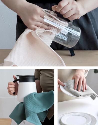 Jogoico Paños de Cocina 100% Algodón, 6 Unidades Toallas de Cocina 35x35 cm, Toallas de té, Trapos de Cocina Ultra Suaves y Altamente absorbentes para Secar los Platos-Multicolor - imagen 6