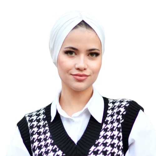 SUFIRIT Jeweled Shirred Turbans for Women-Hijab Undercap-Hijab Underscarf-Hijab Cap-Instant Hijab-Jersey Hijab-Sleep Bonnet-Hair Bonnet-Hijab Scarfs for Women-African Head Wraps for Women Muslim