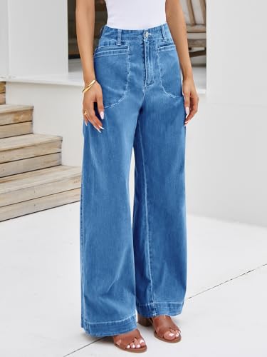 Cicy Bell Womens Wide Leg Jeans High Waisted Stretchy Baggy Loose Denim Casual Pants with Pockets4