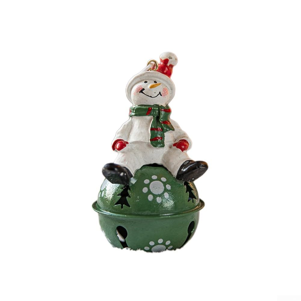 Adorno clásico de campana de Navidad de metal para decorar árboles de Navidad (muñeco de nieve)
