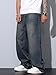 DFGIGT Mens Wide Leg Baggy Jeans Y2k Casual Fashion Loose Denim Pants Work Office Streetwear Hip Hop 2000s Jinco Oversized Relaxed Extreme Skater Skateboard,D14 Haze Blue,Large